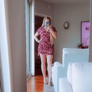 💙 a new day vintage pattern burgundy shirt dress